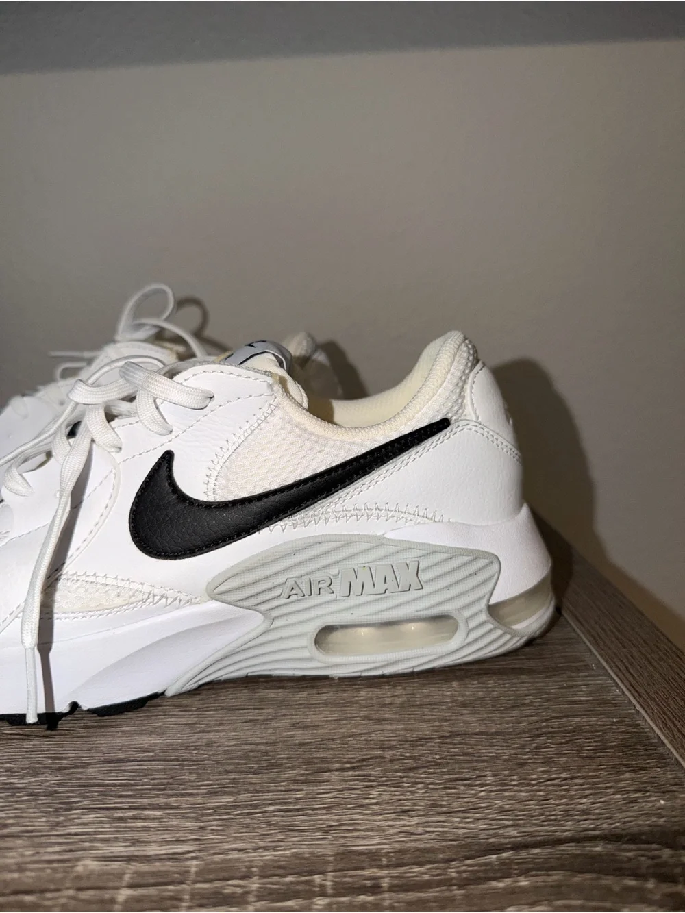 Nike White and Black Air-Cushioned Running Shoes